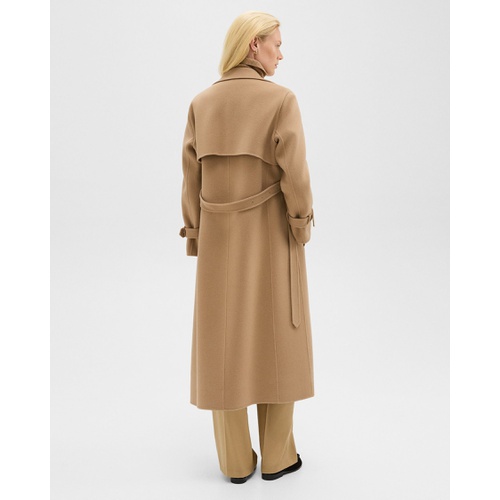 띠어리 Relaxed Trench Coat in Double-Face Wool-Cashmere