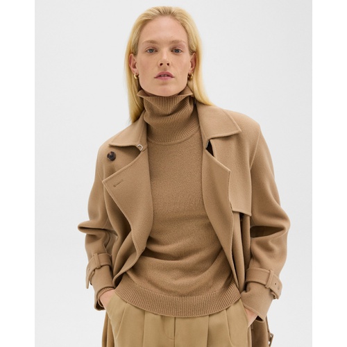 띠어리 Relaxed Trench Coat in Double-Face Wool-Cashmere