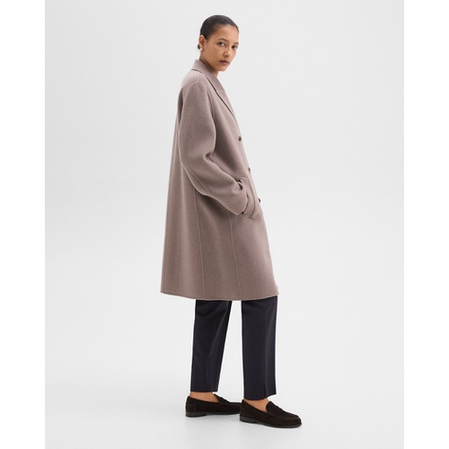 띠어리 Double-Breasted Coat in Double-Face Wool-Cashmere