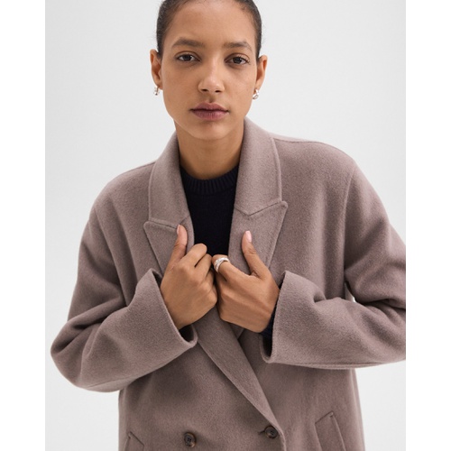 띠어리 Double-Breasted Coat in Double-Face Wool-Cashmere