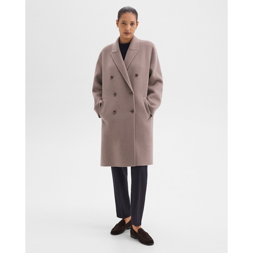 띠어리 Double-Breasted Coat in Double-Face Wool-Cashmere