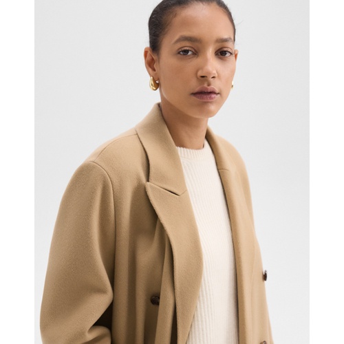 띠어리 Double-Breasted Coat in Double-Face Wool-Cashmere