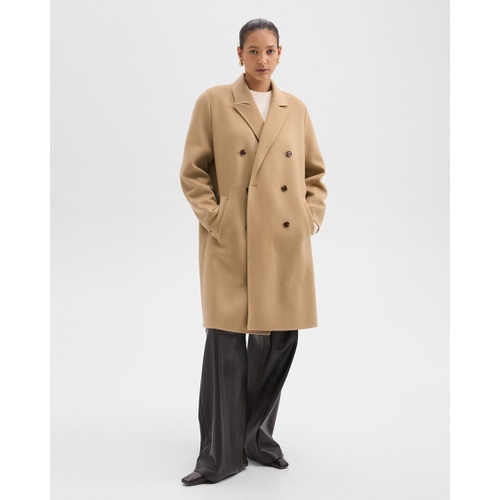 띠어리 Double-Breasted Coat in Double-Face Wool-Cashmere