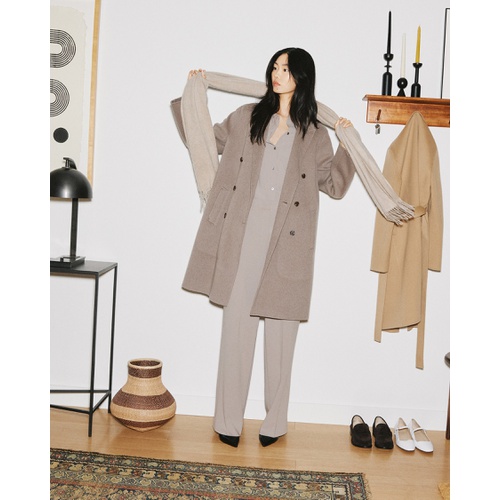 띠어리 Double-Breasted Coat in Double-Face Wool-Cashmere