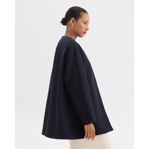 띠어리 Cape Back Coat in Recycled Wool-Blend Melton