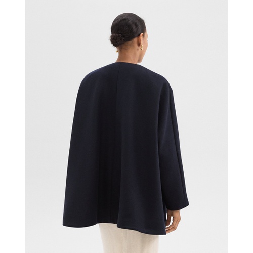 띠어리 Cape Back Coat in Recycled Wool-Blend Melton