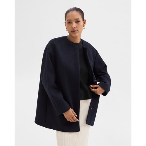 띠어리 Cape Back Coat in Recycled Wool-Blend Melton