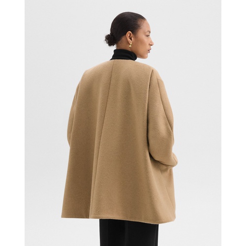 띠어리 Cape Back Coat in Recycled Wool-Blend Melton