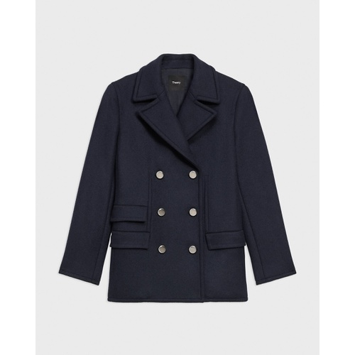 띠어리 Peacoat Blazer in Recycled Wool-Blend Melton