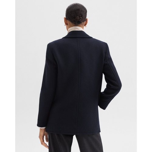 띠어리 Peacoat Blazer in Recycled Wool-Blend Melton