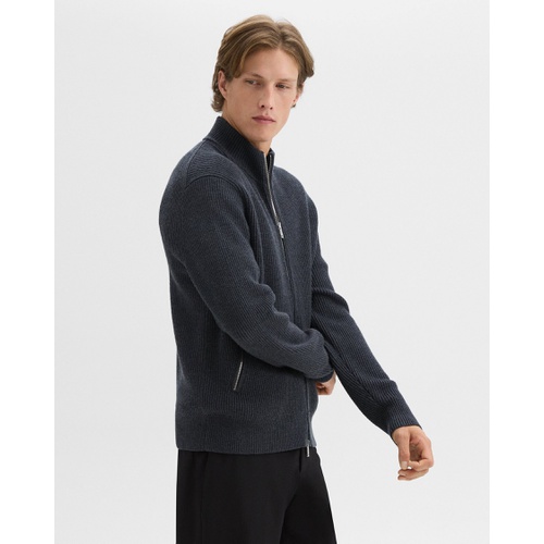 띠어리 Ribbed Zip-Up Cardigan in Merino Wool