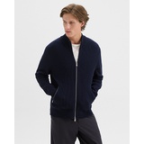 Ribbed Zip-Up Cardigan in Merino Wool