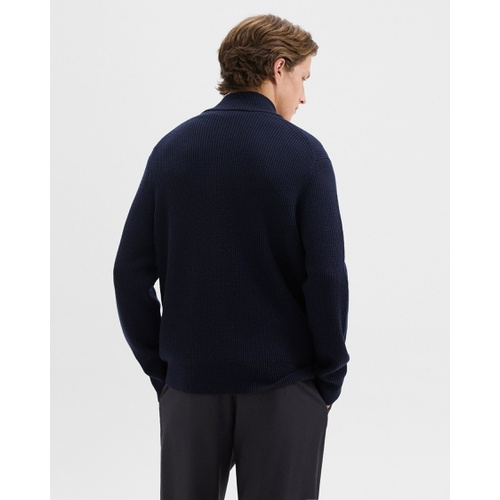 띠어리 Ribbed Zip-Up Cardigan in Merino Wool