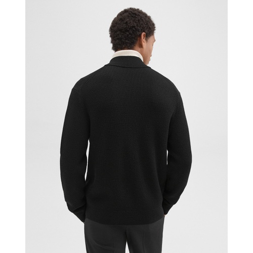 띠어리 Ribbed Zip-Up Cardigan in Merino Wool