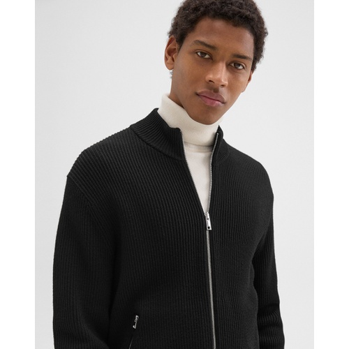 띠어리 Ribbed Zip-Up Cardigan in Merino Wool