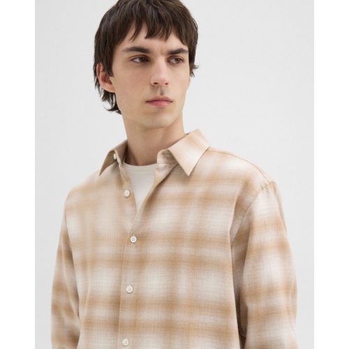 띠어리 Irving Shirt in Plaid Cotton Flannel