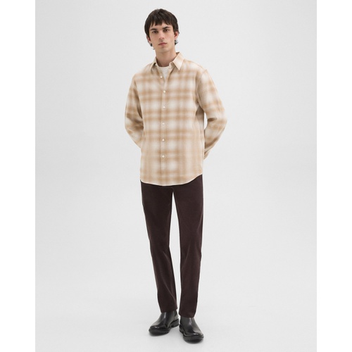 띠어리 Irving Shirt in Plaid Cotton Flannel