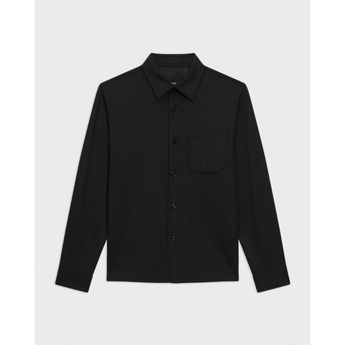 띠어리 Irving Pocket Shirt in Brushed Structure Knit