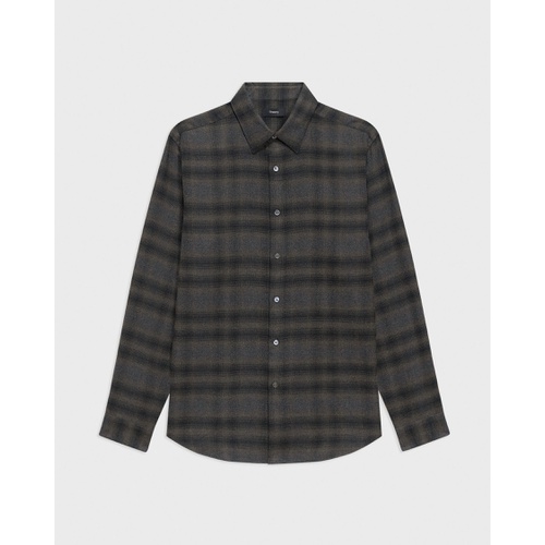 띠어리 Irving Shirt in Plaid Cotton Flannel