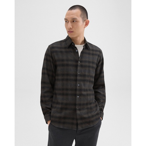 띠어리 Irving Shirt in Plaid Cotton Flannel