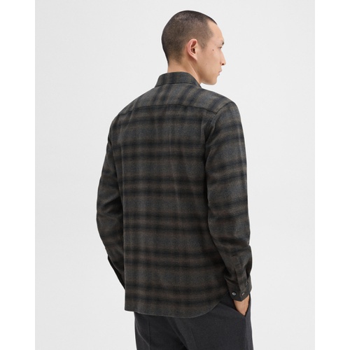 띠어리 Irving Shirt in Plaid Cotton Flannel