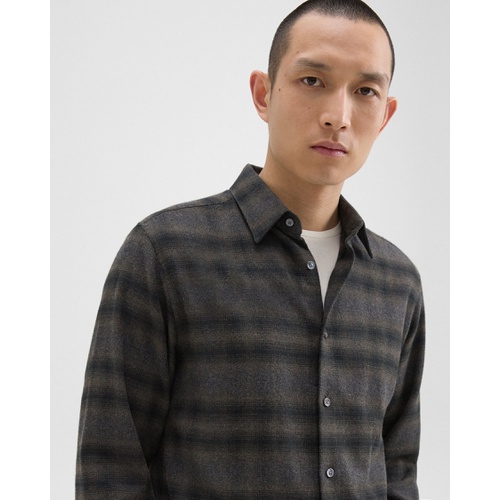 띠어리 Irving Shirt in Plaid Cotton Flannel