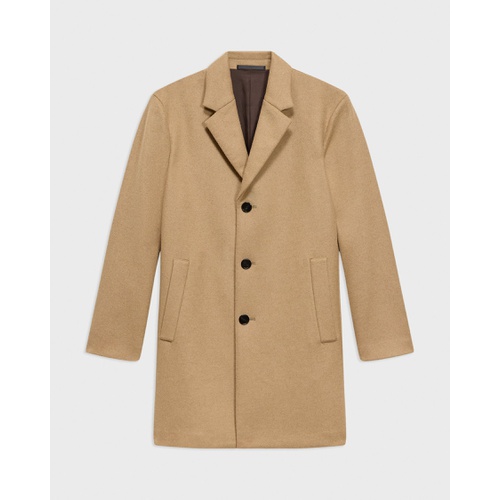 띠어리 3-Button Topcoat in Recycled Wool-Blend Melton