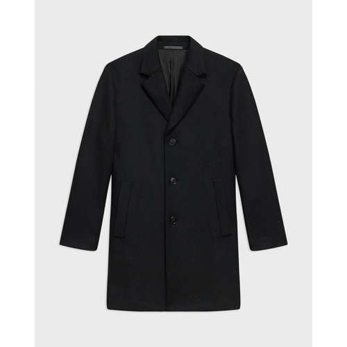 띠어리 3-Button Topcoat in Recycled Wool-Blend Melton