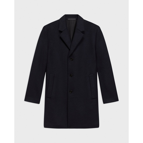 띠어리 3-Button Topcoat in Recycled Wool-Blend Melton