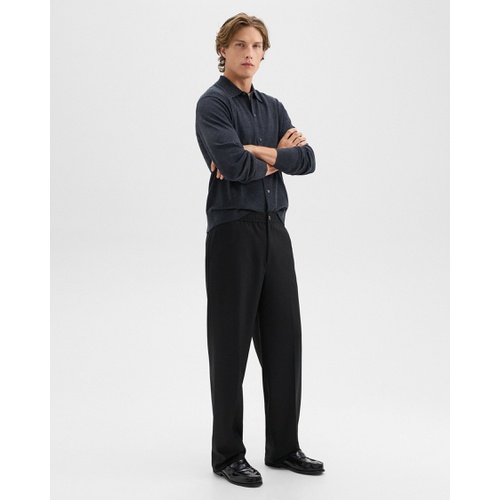 띠어리 Wide-Leg Drawstring Pant in Stretch Flannel