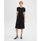 Twisted Midi Dress in Viscose-Wool