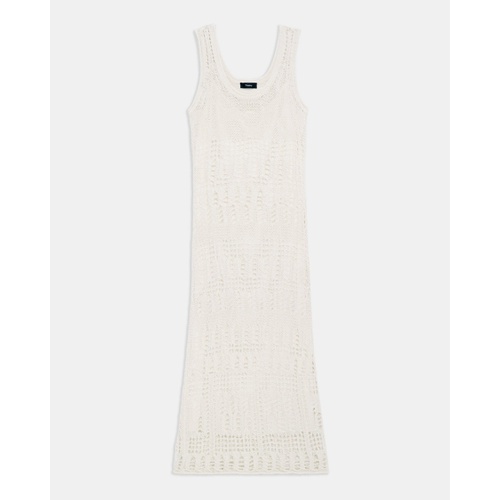 띠어리 Open Stitch Midi Dress in Cotton-Blend