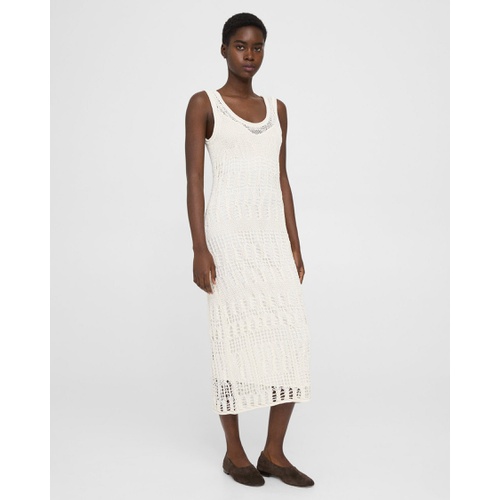 띠어리 Open Stitch Midi Dress in Cotton-Blend