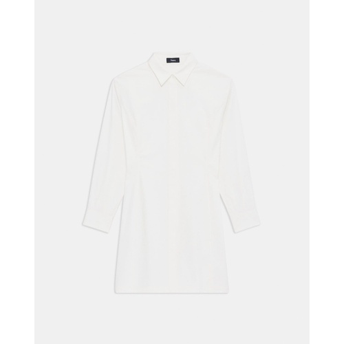 띠어리 Mini Shirt Dress in Stretch Cotton