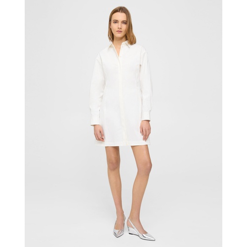 띠어리 Mini Shirt Dress in Stretch Cotton