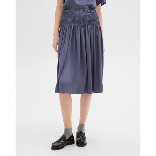 띠어리 Gathered Midi Skirt in Recycled Satin