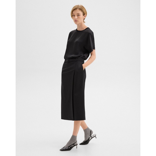 띠어리 Trouser Skirt in Wool Gabardine