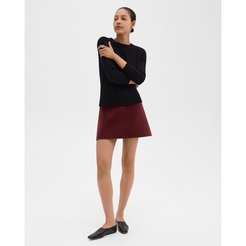 띠어리 High-Waist Mini Skirt in Double-Face Wool-Cashmere