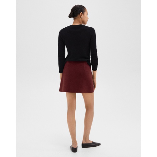 띠어리 High-Waist Mini Skirt in Double-Face Wool-Cashmere