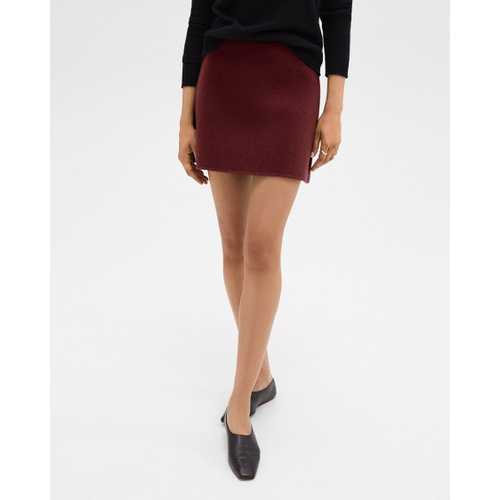 띠어리 High-Waist Mini Skirt in Double-Face Wool-Cashmere