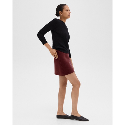 띠어리 High-Waist Mini Skirt in Double-Face Wool-Cashmere