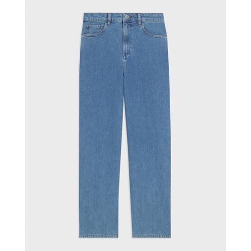 띠어리 High-Waist Straight-Leg Jean in Stretch Denim