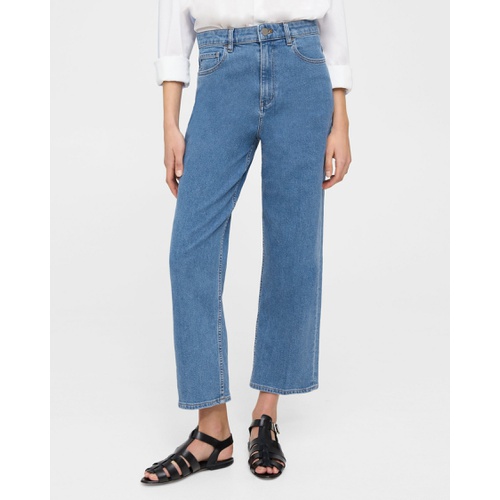 띠어리 High-Waist Straight-Leg Jean in Stretch Denim