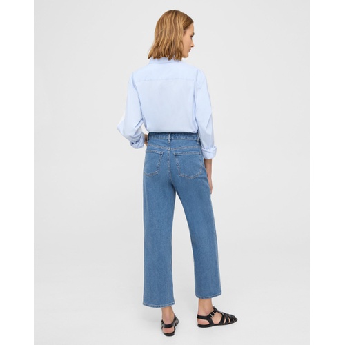 띠어리 High-Waist Straight-Leg Jean in Stretch Denim