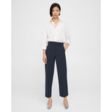 High-Waist Straight-Leg Pant in Striped Stretch Wool