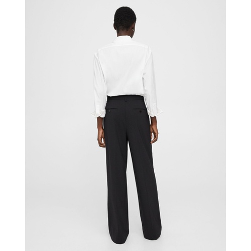 띠어리 Pleated Wide-Leg Pant in Stretch Wool