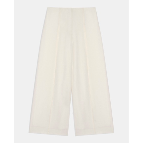 띠어리 Pleated Wide-Leg Pant in Admiral Crepe