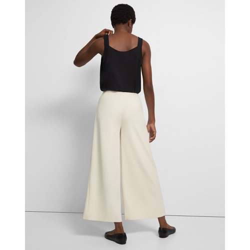 띠어리 Pleated Wide-Leg Pant in Admiral Crepe