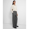 Pleated Wide-Leg Pant in Soft Twill