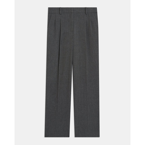 띠어리 Pleated Wide-Leg Pant in Soft Twill